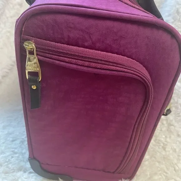 Steve Madden Designer Carry-on Suitcase weekender Nylon peek-a-boo purple. - Picture 4 of 10